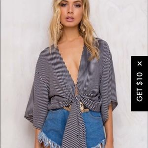 princess polly tie front blouse